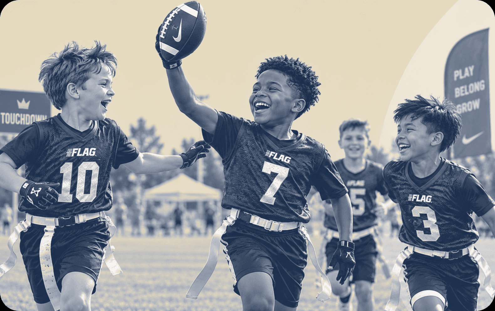 Kids playing football